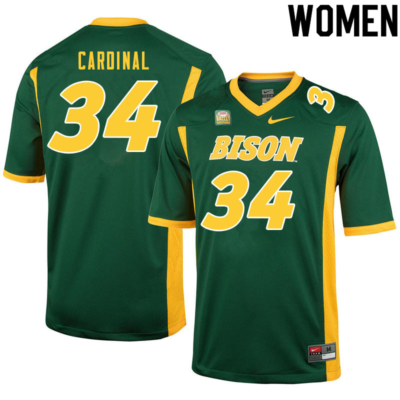 Women #34 Will Cardinal North Dakota State Bison College Football Jerseys Sale-Green